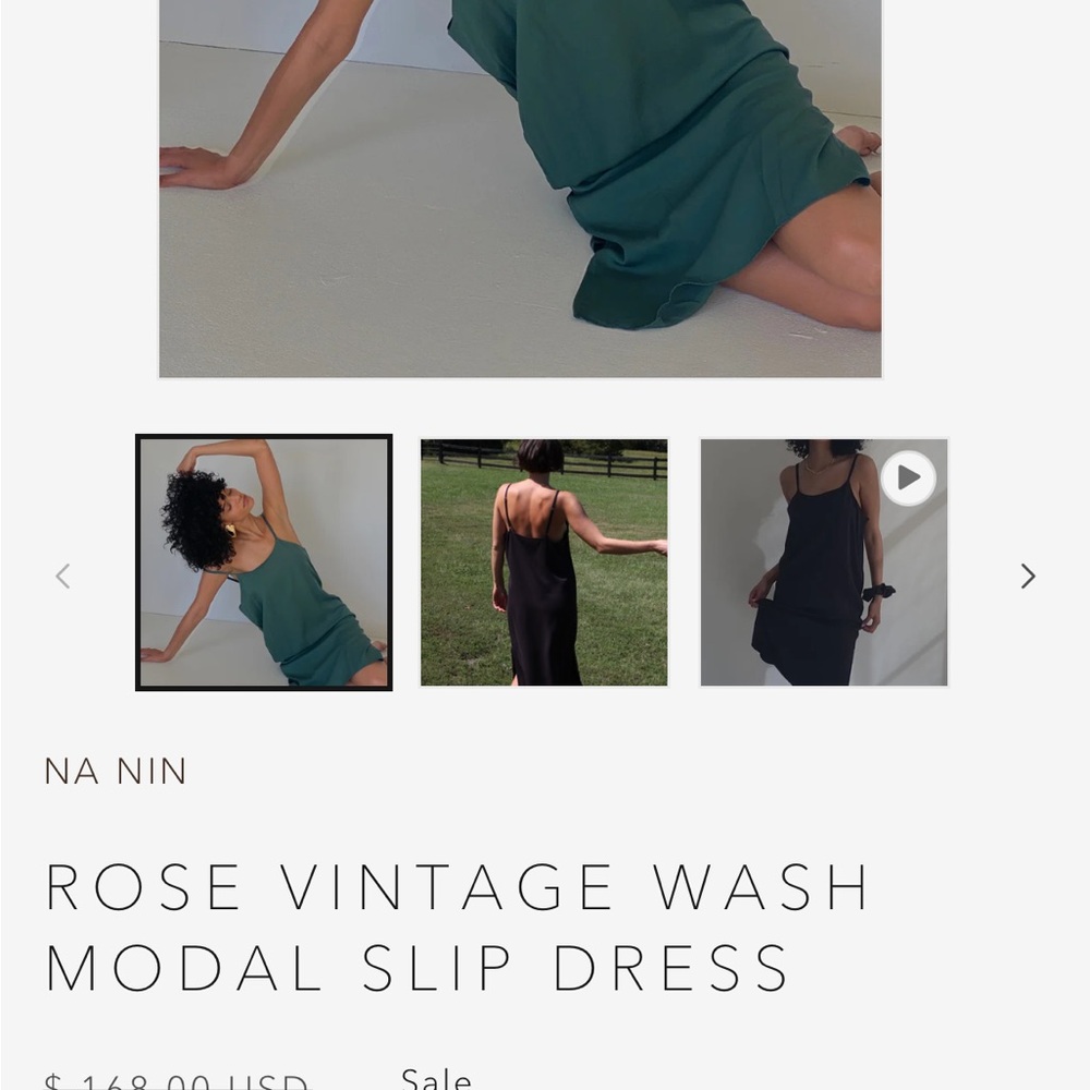 Na Nin Green Modal Slip Dress